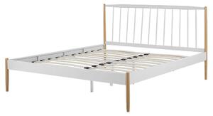 Manželská postel 160 cm MARES (s roštem) (bílá). 1023080