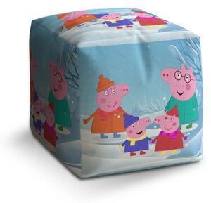 Sablio Taburet Cube Prasátko Pepina Rodina - 40x40x40 cm