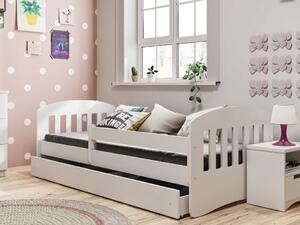 Jednolůžková postel CLASSIC do dětského pokoje 80x140 cm, Zvolte matraci: Bez matrace, Zvolte šuplík: Bez šuplíku