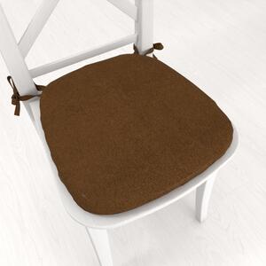 Biante Oblý podsedák z imitace broušené kůže Alcantara ALC-017 Hnědá rezavá - 39x37x3 cm