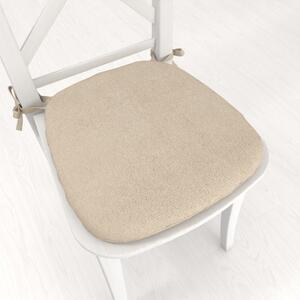 Biante Oblý podsedák z imitace broušené kůže Alcantara ALC-007 Krémově béžový - 39x37x3 cm
