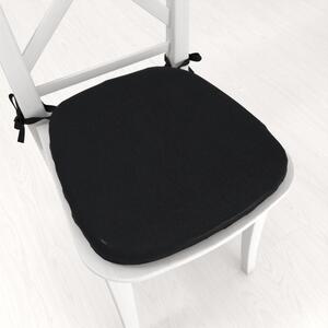 Biante Oblý podsedák z imitace broušené kůže Alcantara ALC-012 Černý - 39x37x3 cm