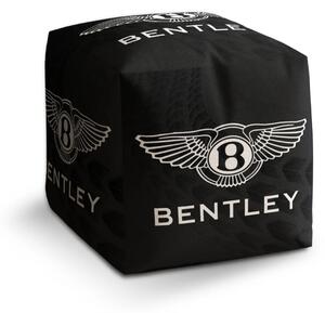 Sablio Taburet Cube Logo Bentley Černý - 40x40x40 cm