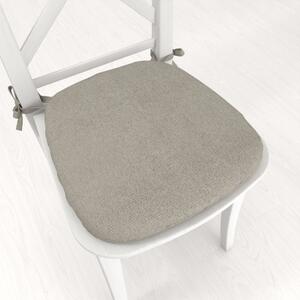 Biante Oblý podsedák z imitace broušené kůže Alcantara ALC-014 Světle šedý - 39x37x3 cm