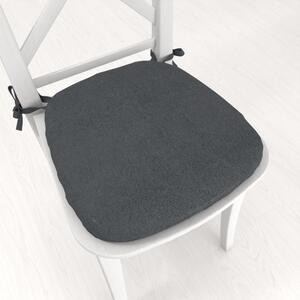 Biante Oblý podsedák z imitace broušené kůže Alcantara ALC-016 Antracitově šedý - 39x37x3 cm