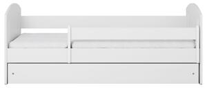 Bílé dětské jednolůžko CLASSIC s plnými čely 80x140 cm, Zvolte matraci: Bez matrace, Zvolte šuplík: Bez šuplíku