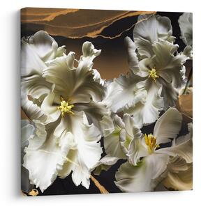 Obraz - Květy orchidejí na mramorovém pozadí (30x30 cm)