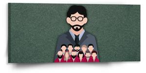 Sablio Obraz Money heist Profesor a jeho tým Zelená - 110x50 cm