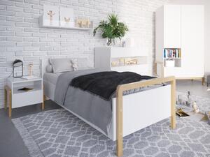 Bílá dětská postel VICTOR s čely - Bez matrace, 80x180 cm