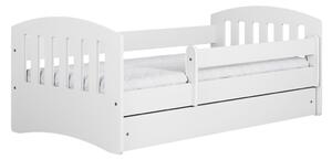 Dětský pokoj CLASSIC v bílé barvě 80x140 cm, Zvolte matraci: Bez matrace, Zvolte šuplík: Bez šuplíku