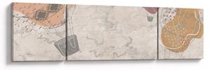 Obraz - Balóny nad městem, teplé tóny (170x50 cm)