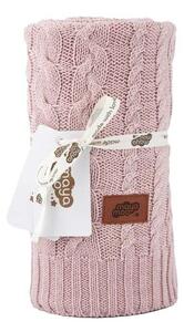 DETEXPOL Pletená bavlněná deka do kočárku růžová Bavlna, 80/100 cm