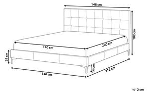 Manželská postel 140 cm Amar (šedá) (ekokůže) (s roštem). 1023418