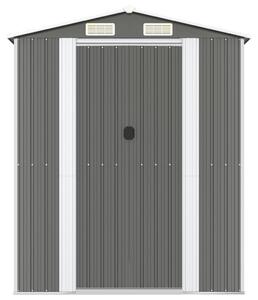 Zahradní kůlna světle šedá 192 x 357 x 223 cm pozinkovaná ocel
