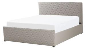 Manželská postel 140 cm ROFARIO (šedá) (umělá kůže) (s roštem a úl. prostorem). 1023483