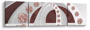 Obraz - 3D oblouky s květy (170x50 cm)