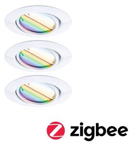 P 92466 LED vestavné svítidlo Smart Home Zigbee Base Coin základní sada výklopné kruhové 90mm 20° 3x4,9W 230V stmívatelné RGBW+ bílá - PAULMANN