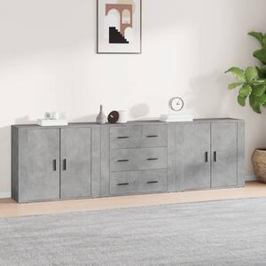 Příborníky 3 ks betonově šedé kompozitní dřevo 3185403
