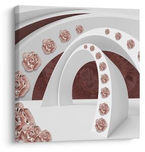 Obraz - 3D oblouky s květy (30x30 cm)