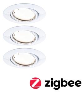 P 92463 LED vestavné svítidlo Smart Home Zigbee Base Coin základní sada výklopné kruhové 90mm 20° 3x4,9W 230V stmívatelné 3000K bílá - PAULMANN