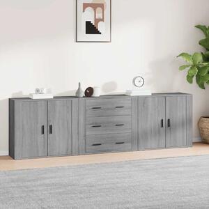 Příborníky 3 ks šedé sonoma kompozitní dřevo 3185405