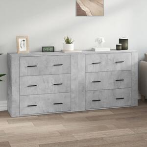 Příborníky 2 ks betonově šedé kompozitní dřevo 3185411