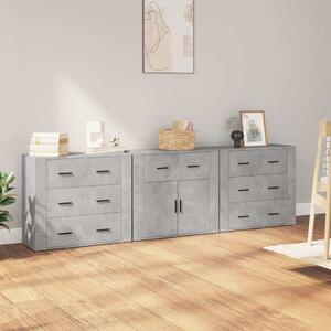 Příborníky 3 ks betonově šedé kompozitní dřevo 3185427