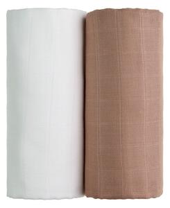 Sada 2 bavlněných osušek v bílé a béžové barvě T-TOMI Tetra, 90 x 100 cm