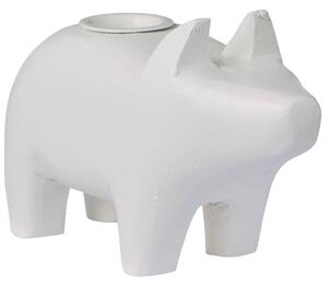 Dřevěný svícen White Pig – větší