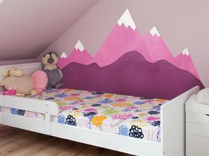 Pěnový mantinel na zeď HORY za dětskou postel - Růžová