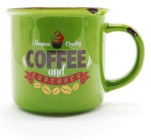 ITEM Zelený hrnek Retro coffee, 0,35 l