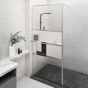 Zástěna do průchozí sprchy s policí chrom 80x195 cm ESG/hliník 3185492