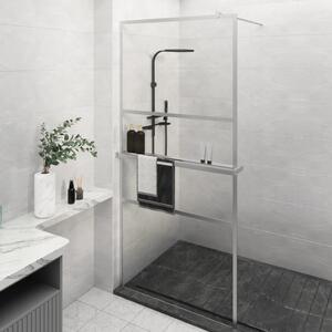 Zástěna do průchozí sprchy s policí chrom 90x195 cm ESG/hliník 3185495