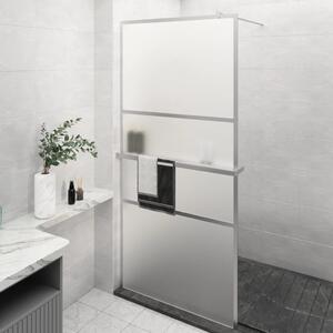 Zástěna do průchozí sprchy s policí chrom 90x195 cm ESG/hliník 3185497
