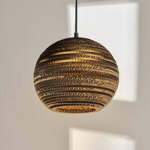 OSRAM Závěsné světlo BALL, hnědé, Ø 26 cm, vlnitá lepenka, E27, stmívatelný, Hnědá / rez, Obývací pokoj / jídelna, Papír / lunolit / lunopal