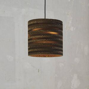 OSRAM Závěsné světlo CYLINDER, 1 žárovka, hnědá, Ø 25 cm, vlnité lepenky, stmívatelný, Hnědá / rez, Obývací pokoj / jídelna, Papír / lunolit / lunopal