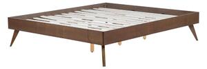 Manželská postel 140 cm BERRY (tmavé dřevo) (s roštem). 1026662