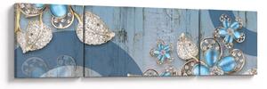 Obraz - Modré květy (170x50 cm)