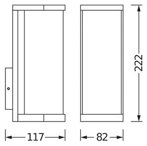 OSRAM venkovní nástěnné svítidlo ENDURA CLASSIC TUBULAR, tmavě šedá IP44, stmívatelný, Hliník / šedá / zinek, Hliník, Moderní