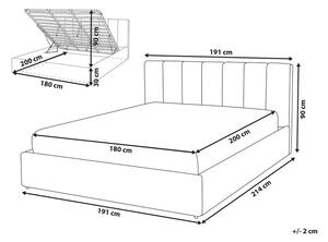 Manželská postel 180 cm DARGAN (šedá) (textil) (s roštem a úl. prostorem). 1026651