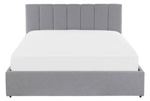 Manželská postel 140 cm DARGAN (šedá) (textil) (s roštem a úl. prostorem). 1026653