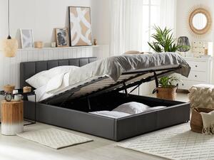 Manželská postel 180 cm DARGAN (šedá) (umělá kůže) (s roštem a úl. prostorem). 1026650