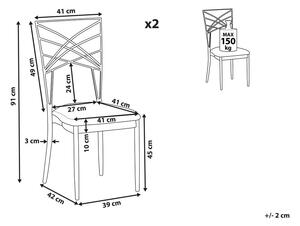 Set 2 ks. jídelních židlí GIRION (stříbrná). 1026774