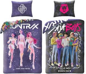 Ložní povlečení z mikrovlákna KPop Demon Hunters - HUNTR/X a Saja Boys - motiv For the Fans - 70x90 cm + 140x200 cm
