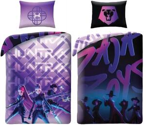 Ložní povlečení z mikrovlákna KPop Demon Hunters - motiv HUNTR/X vs. Saja Boys - 70x90 cm + 140x200 cm