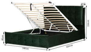 Hector Čalouněná postel Puna 140x200 zelená