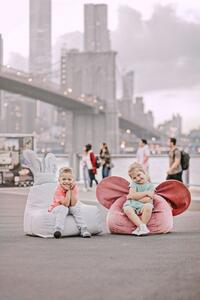 The Brooklyn Kids Sametový sedací vak EARS s vyztuženýma ušima pro děti Zvolte barvu: Světle růžová