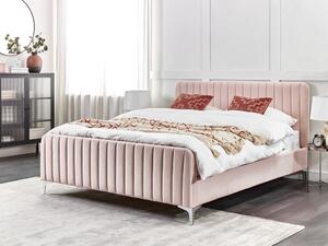 Čalouněná postel 160x200 cm Laraine (růžová) (s roštem). 1035511