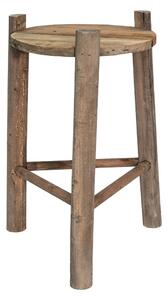 Dřevěný dekorační antik stolík na rostliny - Ø 27*44 cm