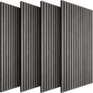 Tectake Akustické panely Sonic Wall dřevěný vzhled - světle šedý dub,Sada 4 kusů